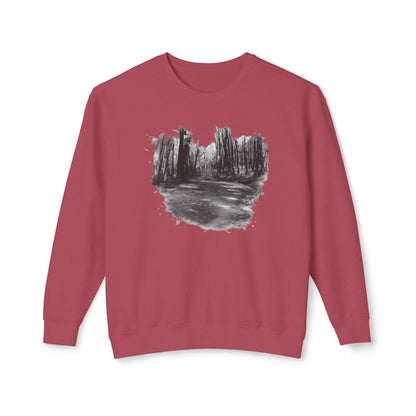 Scenic Minimalist Crewneck Sweatshirt - Cozy Art Tee for Nature Lovers, Gift for Her, Layering Essential, Perfect for Fall, Everyday Wear - TRV