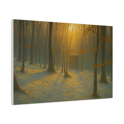 Matte Canvas Wall Art, Scenic Nature Print, Calm Forest Decor, Cozy Home Aesthetic, Autumn Landscape, Gift for Nature Lovers - TRV