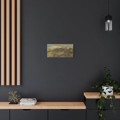 Mountain Serenity Stretched Canvas Art, Winter Landscape Wall Decor, Nature Print for Home, Gift for Nature Lovers, Cozy Interior Accent