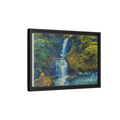 Framed Canvas Art, Majestic Van Gogh Style Waterfall Landscape Wall Decor, Nature Lover Gift, Home Office Artwork, Living Room Decoration - TRV