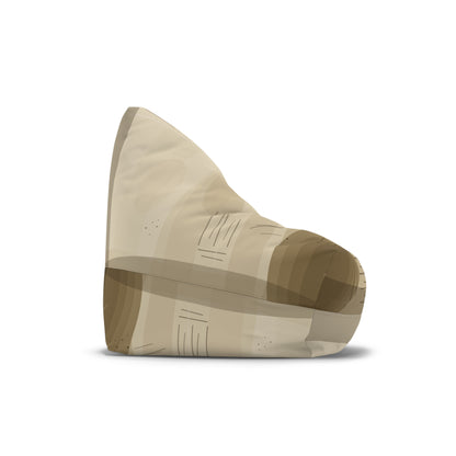 Abstract Neutral Tan Geometric Bean Bag Chair Cover | Modern Desert Tones - TRV