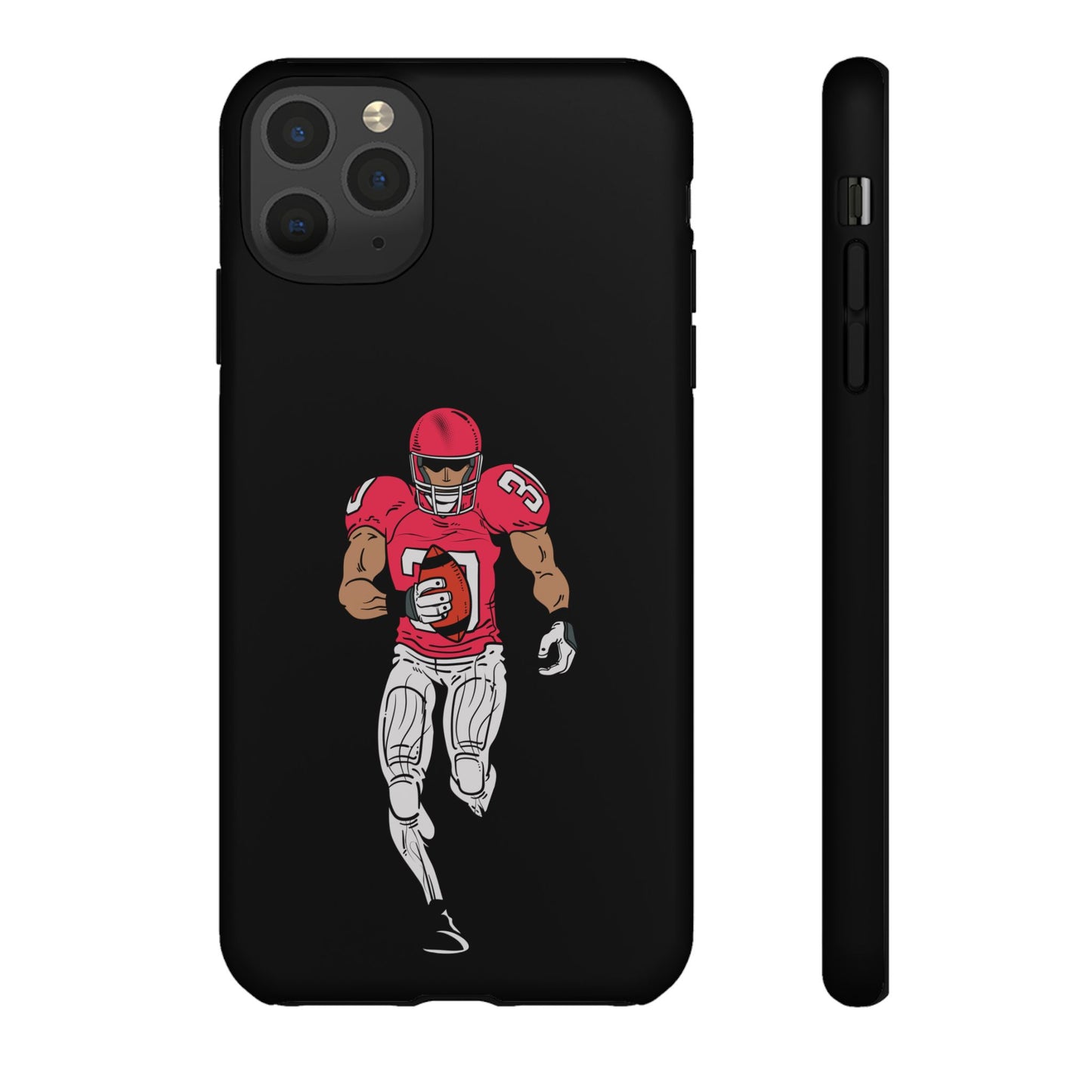 Football Player Tough Phone Case – Protective Black Sports iPhone Case