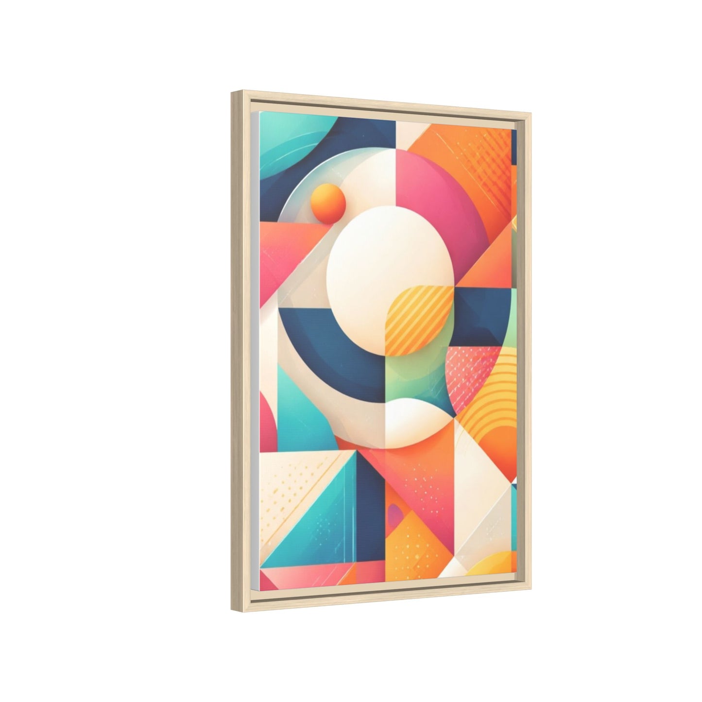 Colorful Geometric Abstract Art Matte Canvas Framed