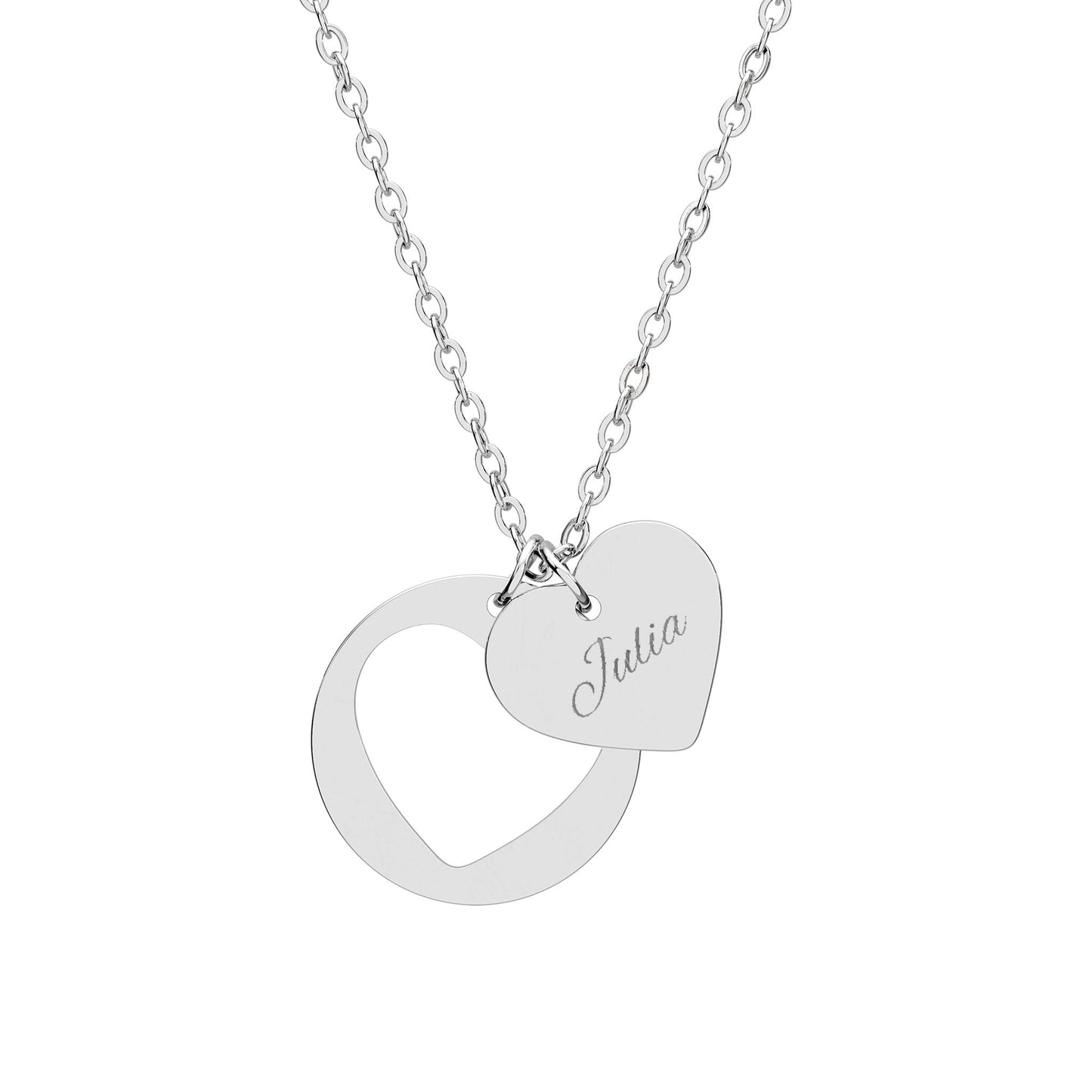 Heart Cutout Necklace - Personalized Jewelry, Romantic Gift, Anniversary Jewelry, Relationship Gift, Engraved Heart Necklace - TRV