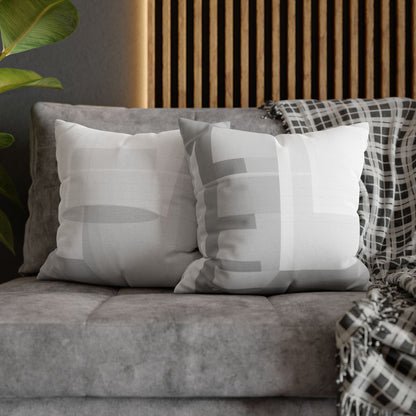Abstract Geometric Grid Spun Polyester Pillowcase