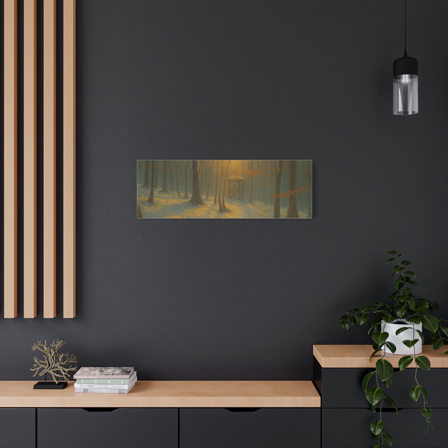 Matte Canvas Wall Art, Scenic Nature Print, Calm Forest Decor, Cozy Home Aesthetic, Autumn Landscape, Gift for Nature Lovers - TRV