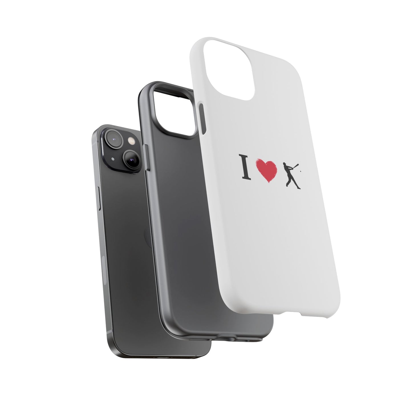 Baseball Love Phone Case, Tough Cases for Sports Lovers, i Heart Baseball Protection, Gift for Players, Cute Sports Case - TRV