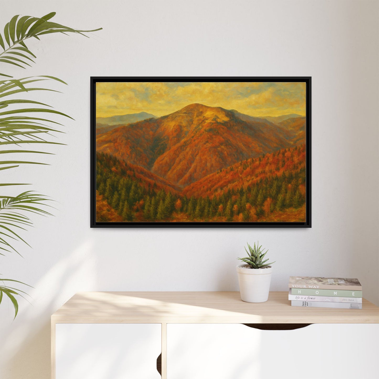 Autumn Landscape Wall Art, Cozy Home Decor, Nature Print, Framed Canvas, Fall Decorations, Gift Idea for Art Lovers - TRV