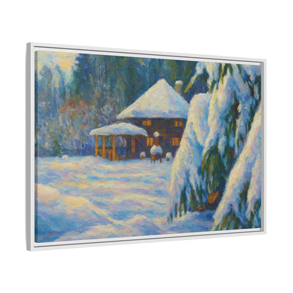 Canvas Art, Winter Scene Home Decor, Seasonal Gift for Art Lovers, Holidays Wall Art, Framed Painting, Matte Print - TRV
