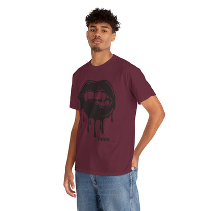 Edgy Graphic Tee - Dripping Lips Design - Unisex Heavy Cotton Tee