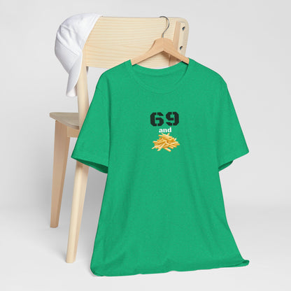 Funny 69 And French Fries Graphic Tee, Casual Humor Shirt, Cute Gift, Stylish Graphic Top, Unisex Quirky T-Shirt, Everyday Wear