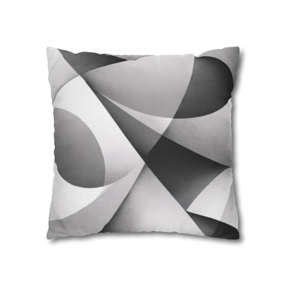 Abstract Black White Wave Pillowcase | Square Pillow