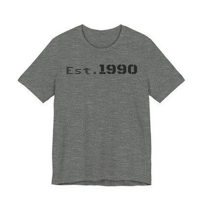 Unisex Est. 1990 Nostalgic Jersey Tee - Perfect Gift, Vintage Style, Retro Fashion, Birthday Celebration, Casual Wear - TRV