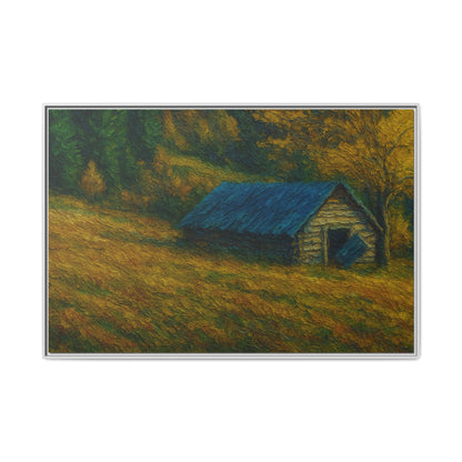 Framed Matte Canvas Print, Rustic Artwork, Farmhouse Decor, Nature Wall Art, Gift for Home, Autumn Decor, Landscape Painting