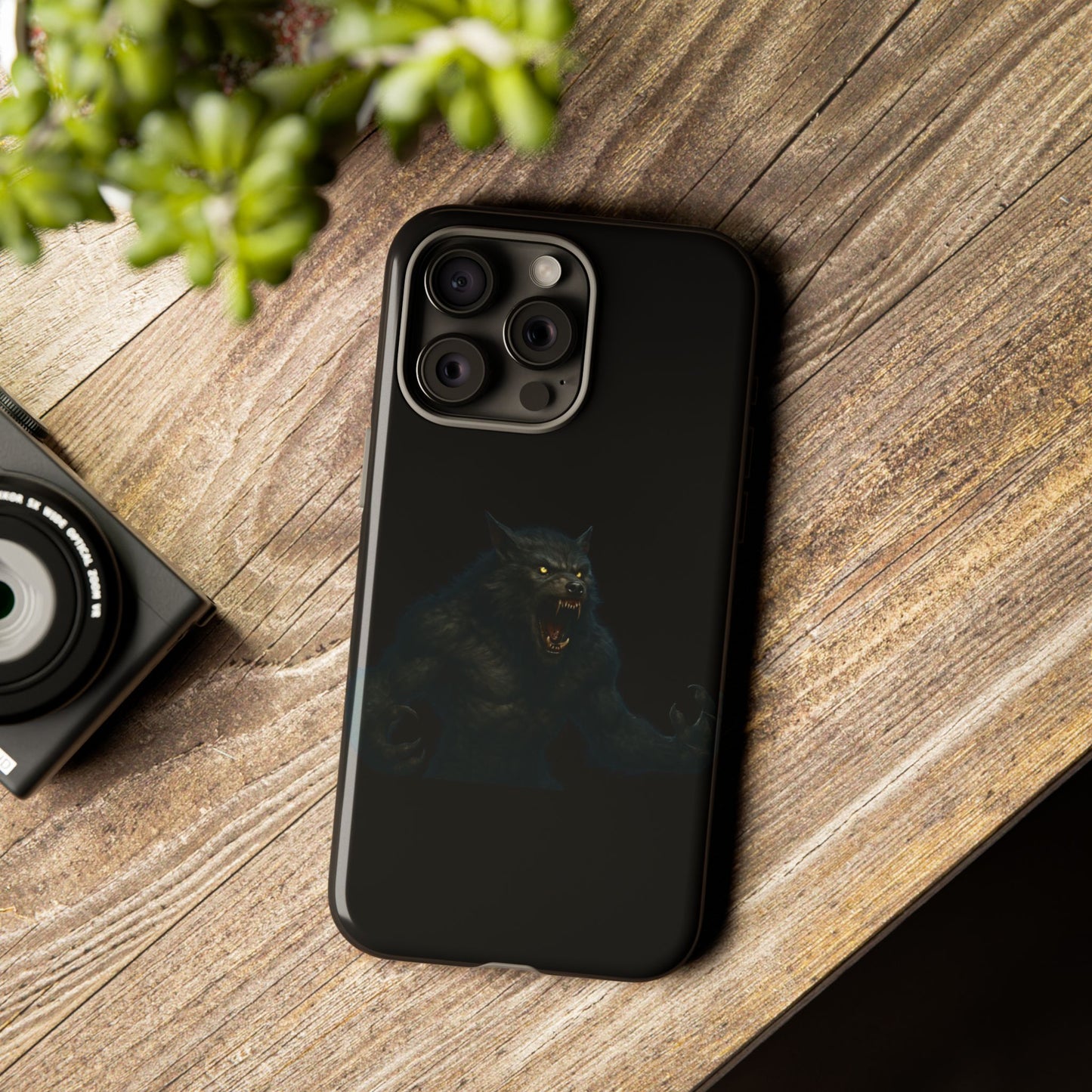 Werewolf Phone Case, Tough Cases, Black Panther Design, Gift for Animal Lovers, Phone Accessories, Fierce Phone Protection - TRV