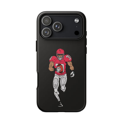 Football Player Tough Phone Case – Protective Black Sports iPhone Case
