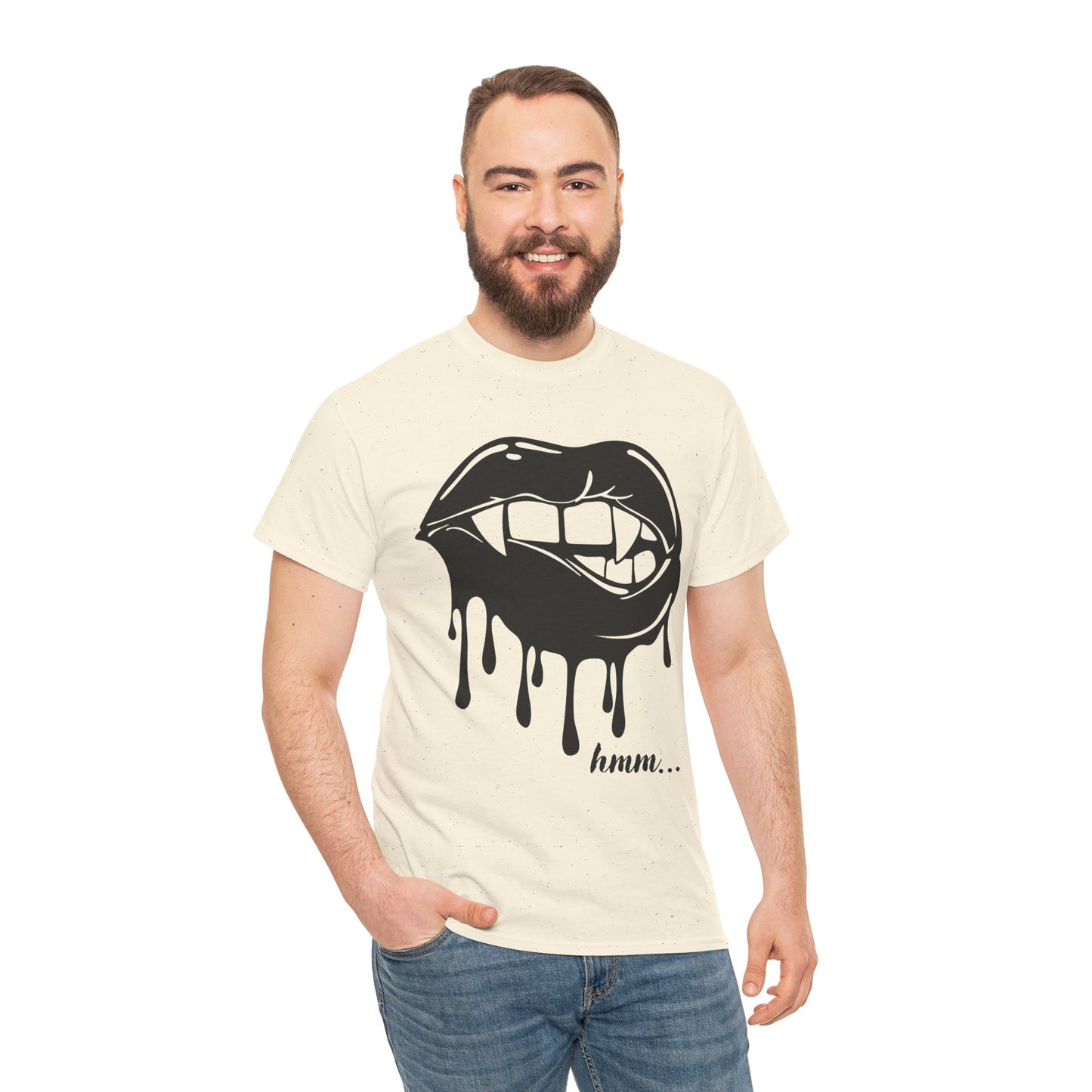 Edgy Graphic Tee - Dripping Lips Design - Unisex Heavy Cotton Tee