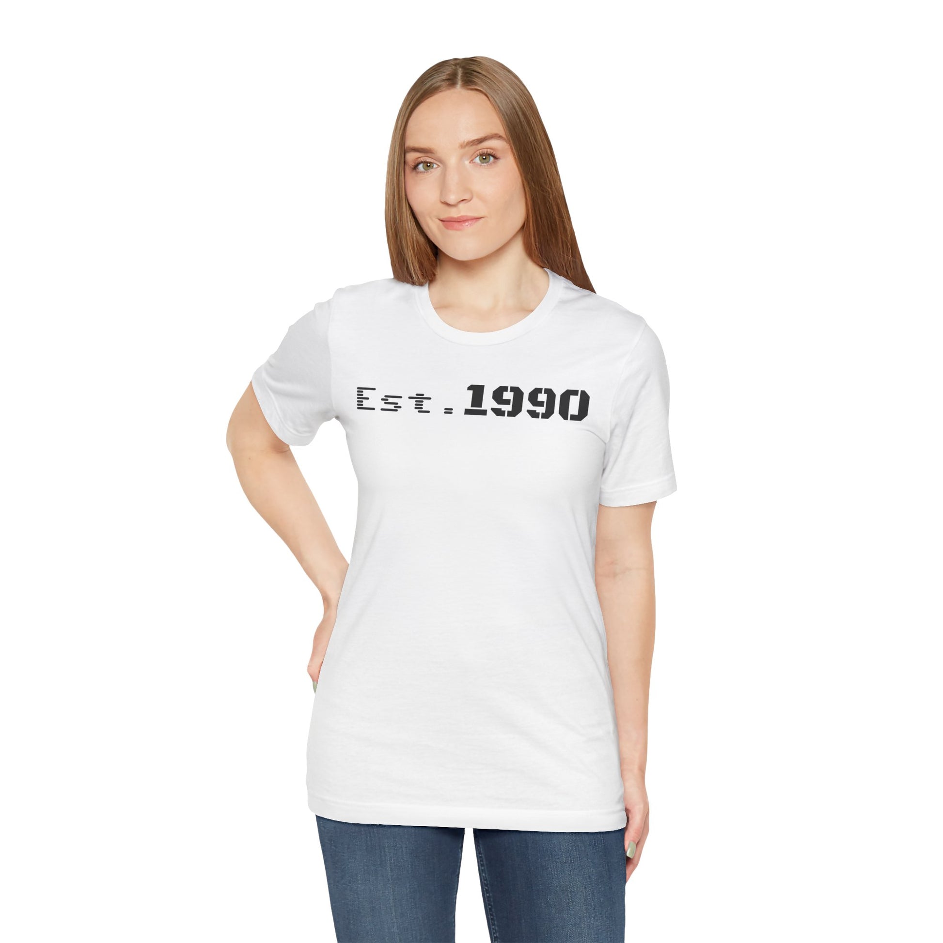 Unisex Est. 1990 Nostalgic Jersey Tee - Perfect Gift, Vintage Style, Retro Fashion, Birthday Celebration, Casual Wear - TRV