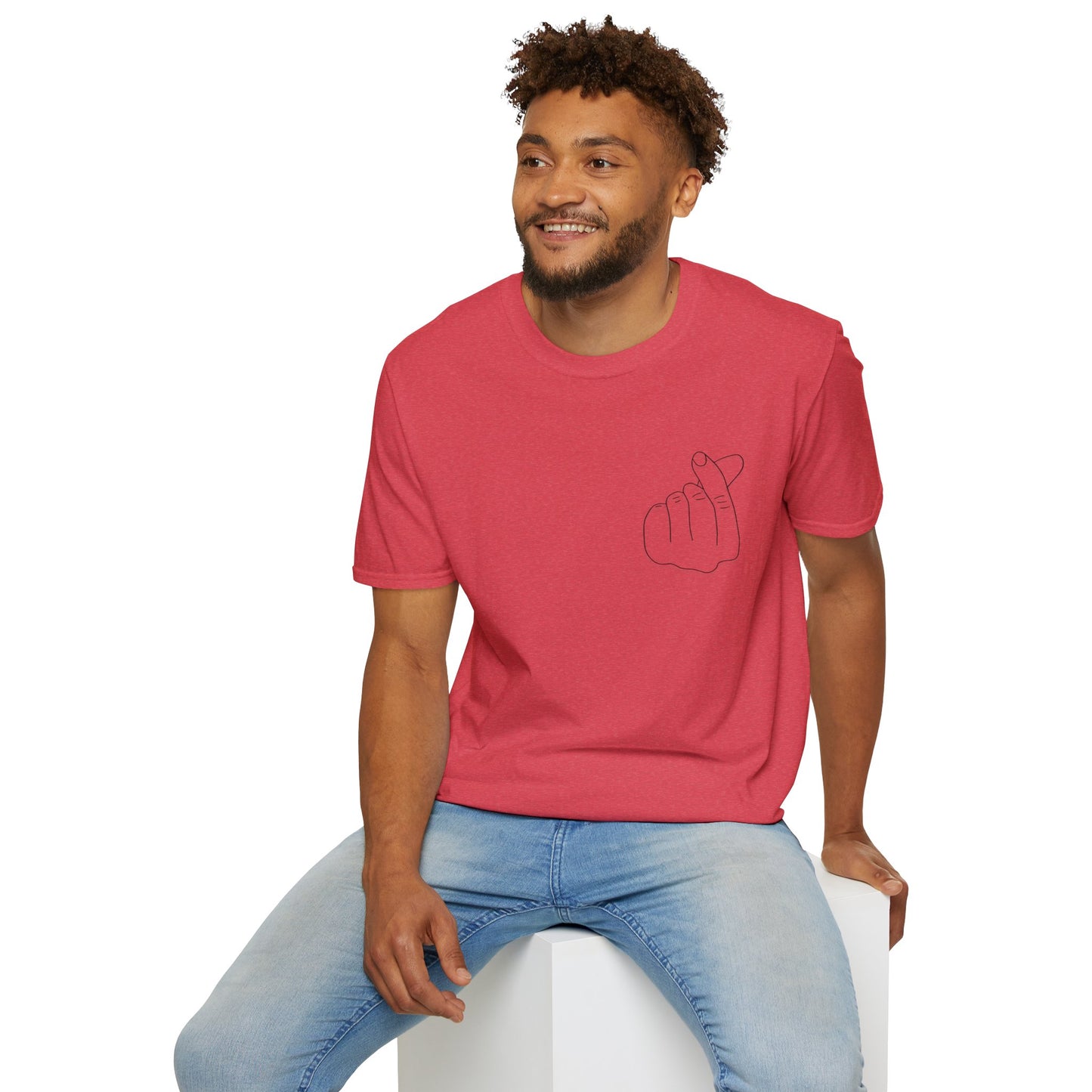 Trendy Unisex Softstyle T-Shirt with Love Hand Gesture Design
