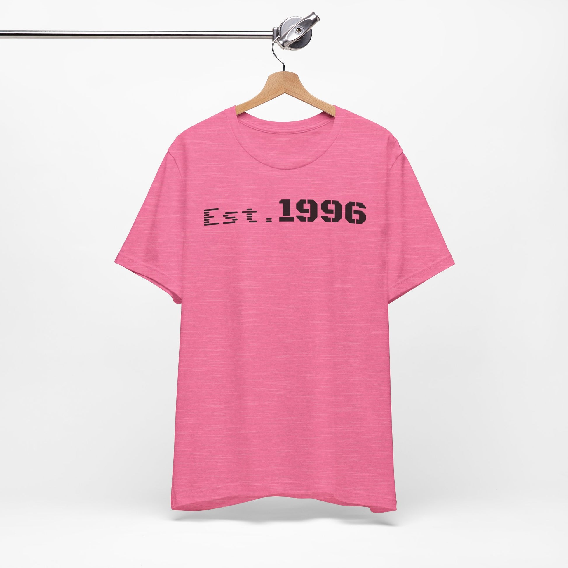Unisex Jersey Tee - 'Est. 1996' Graphic Shirt, Birthday Gift, Casual Wear, Vintage Style, Retro Fashion, Gift for Him/Her - TRV