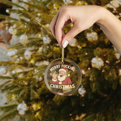 Sarcastic Glass Ornaments, Funny Christmas Decor, Swearing Holiday Baubles, Inappropriate Xmas Ornaments, Mature Ornaments for Tree - TRV