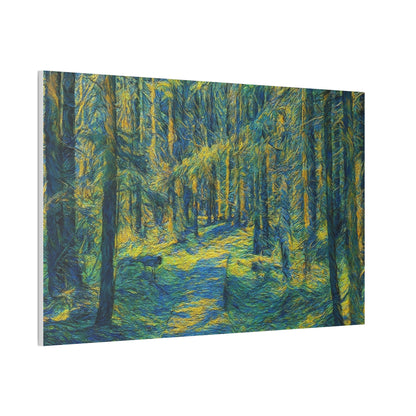 Sunlit Forest Path Canvas – Impressionist Woodland Wall Art