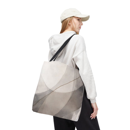 Neutral Abstract Watercolor Waves Tote Bag | All-Over Print