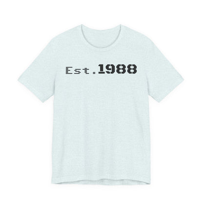 Est. 1988 Unisex Jersey Tee, Vintage Birthday Shirt, Casual Everyday Wear, Gift for Him or Her, Anniversary Celebration Tee