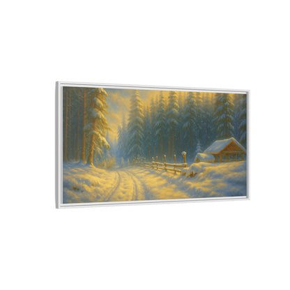 Wall Art Print, Winter Cabin Decor, Nature Scene, Holiday Gift, Cabin Vibes, Christmas Decoration, Matte Canvas, Framed - TRV
