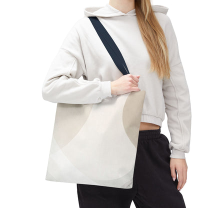 Neutral Abstract Geometric Tote Bag | Minimal Beige Shapes