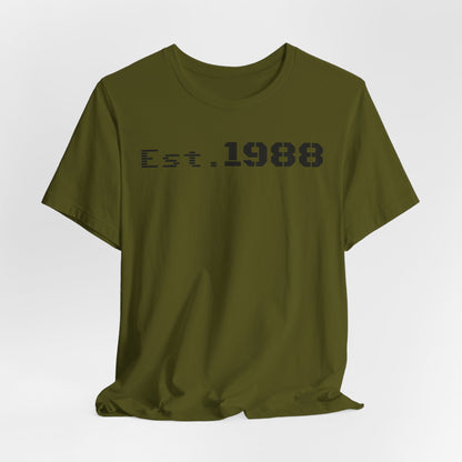 Est. 1988 Unisex Jersey Tee, Vintage Birthday Shirt, Casual Everyday Wear, Gift for Him or Her, Anniversary Celebration Tee