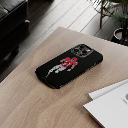 Football Player Tough Phone Case – Protective Black Sports iPhone Case