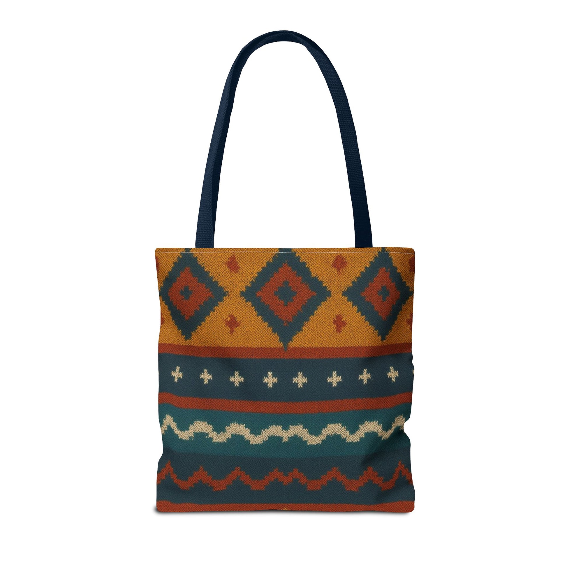 Southwestern Diamond Pattern Tote Bag | Aztec Tribal Geometric Print - TRV