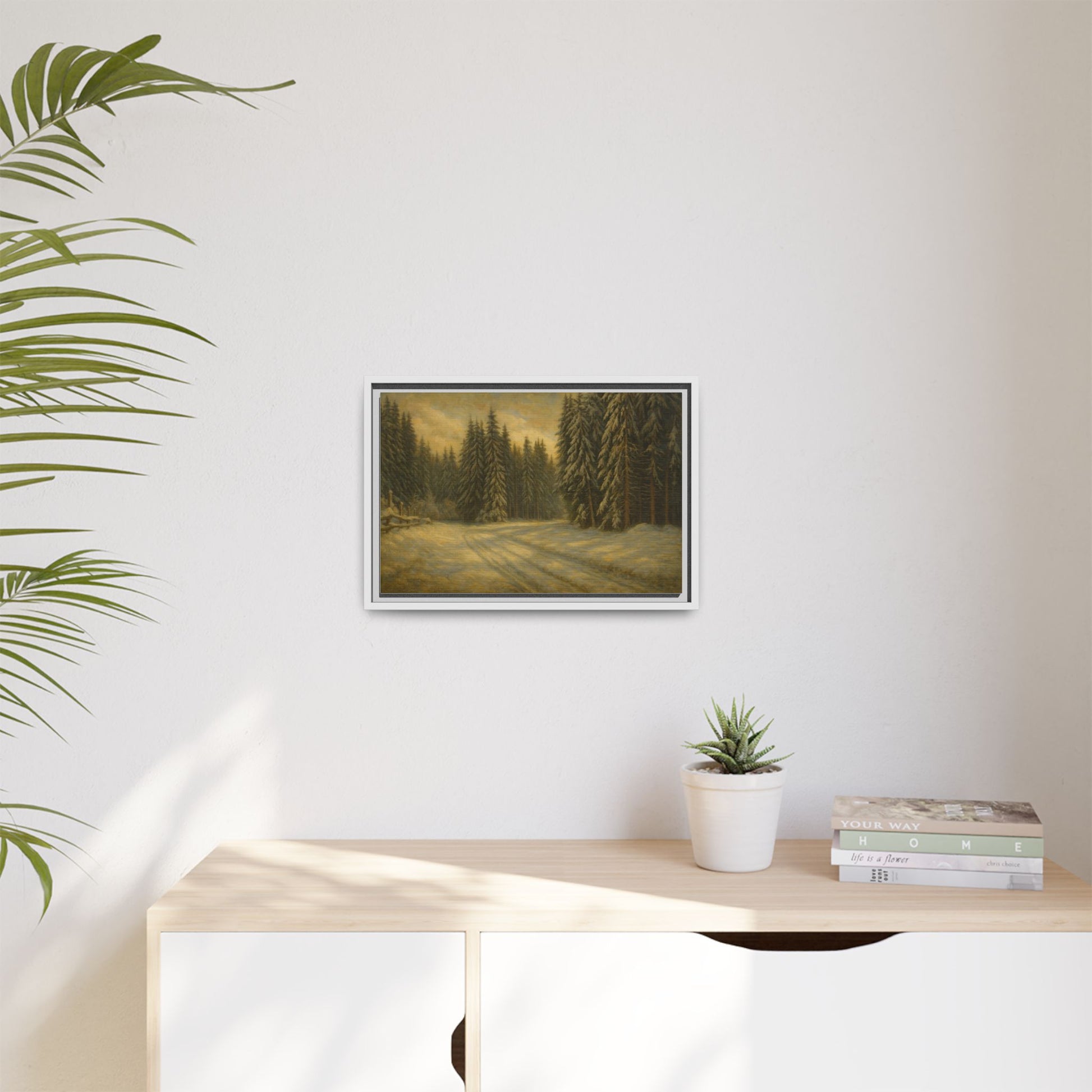 Framed Matte Canvas Wall Art - Serene Forest Landscape, Living Room Decor, Nature Print, Home Aesthetic, Gift for Nature Lovers, Wall [...] - TRV