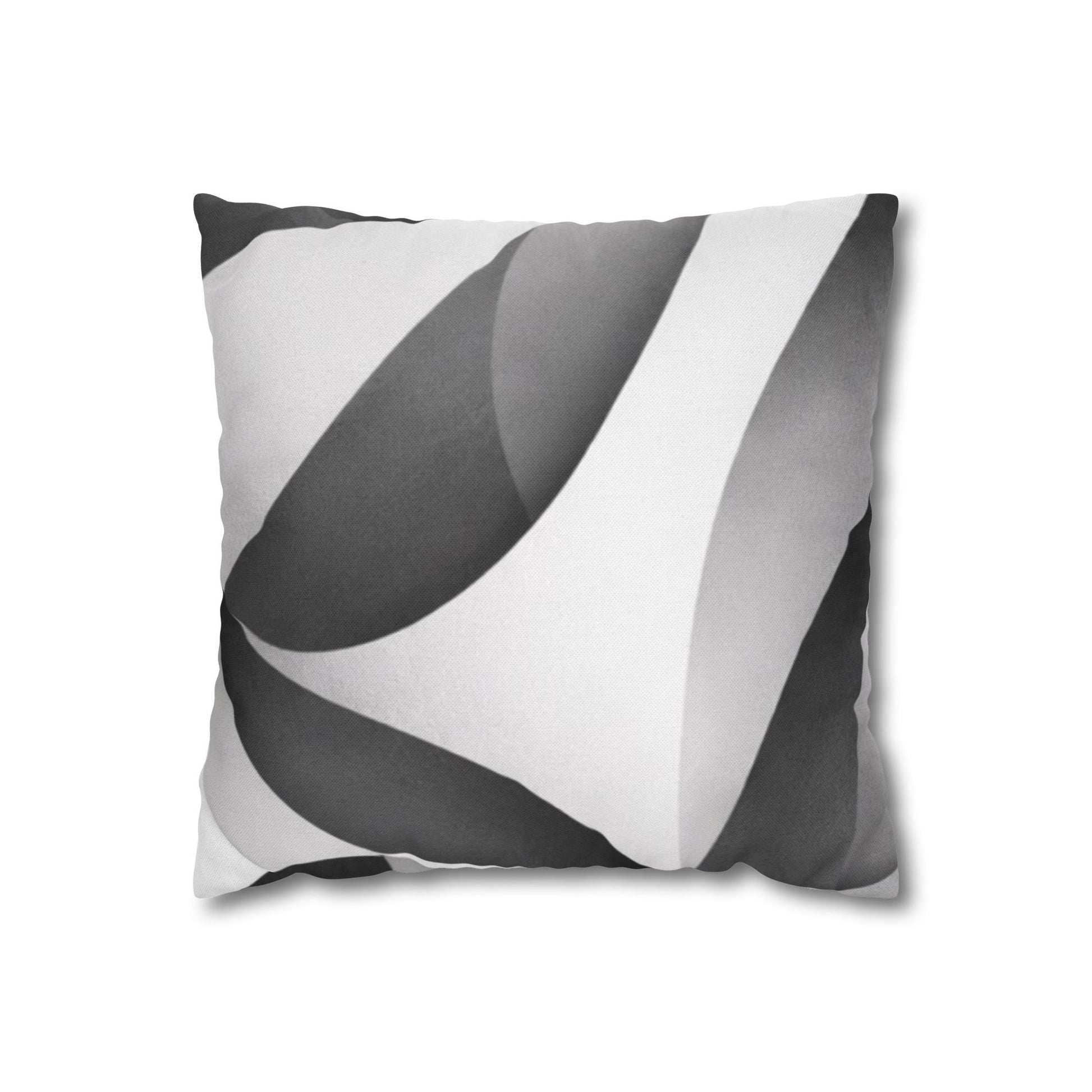 Square pillowcase with abstract black and white wave design, perfect for modern home decor, by Printify