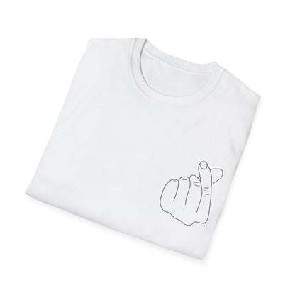 Trendy Unisex Softstyle T-Shirt with Love Hand Gesture Design