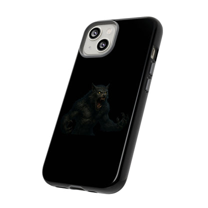 Werewolf Phone Case, Tough Cases, Black Panther Design, Gift for Animal Lovers, Phone Accessories, Fierce Phone Protection - TRV