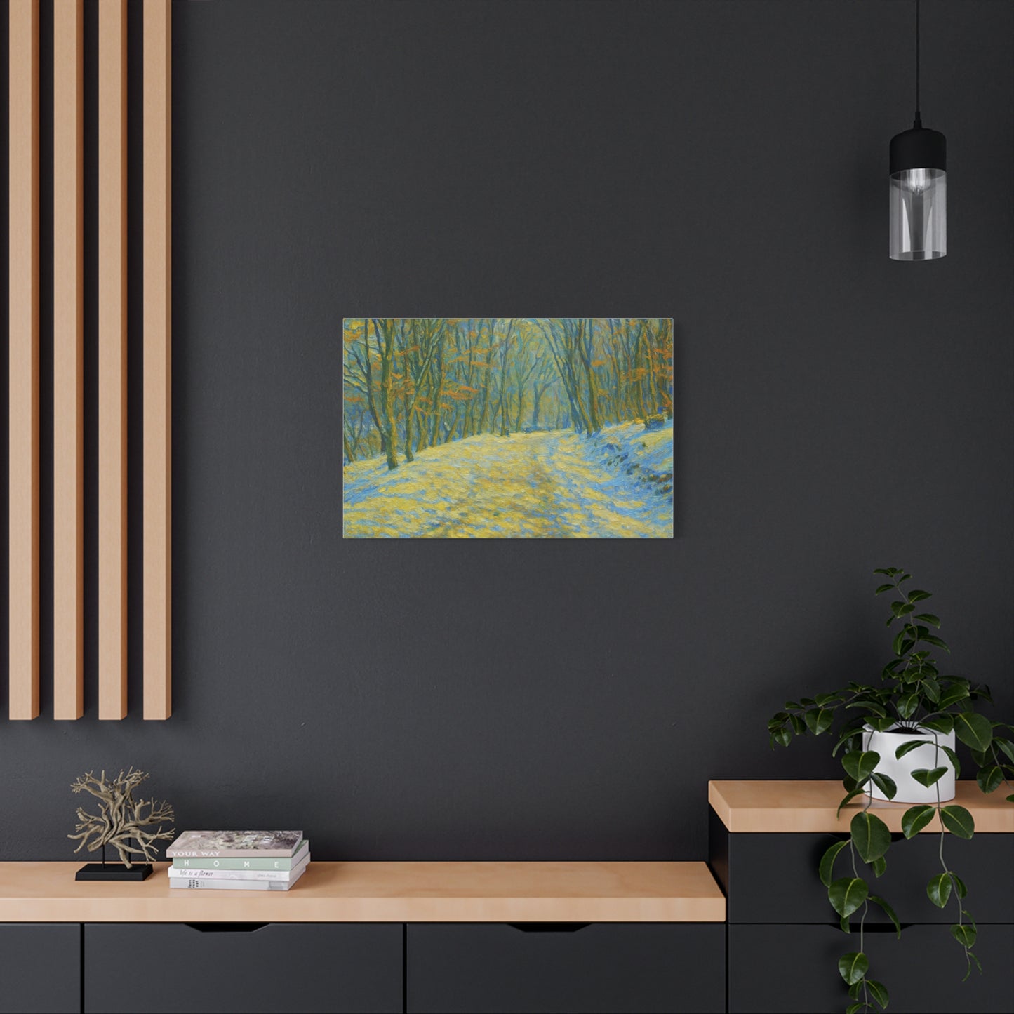 Wall Art Print, Winter Landscape Canvas Home Decor, Gift for Nature Lovers, Seasonal Artwork, Cozy Housewarming Decoration - TRV