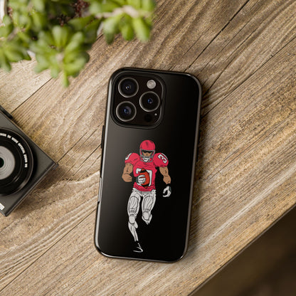 Football Player Tough Phone Case – Protective Black Sports iPhone Case