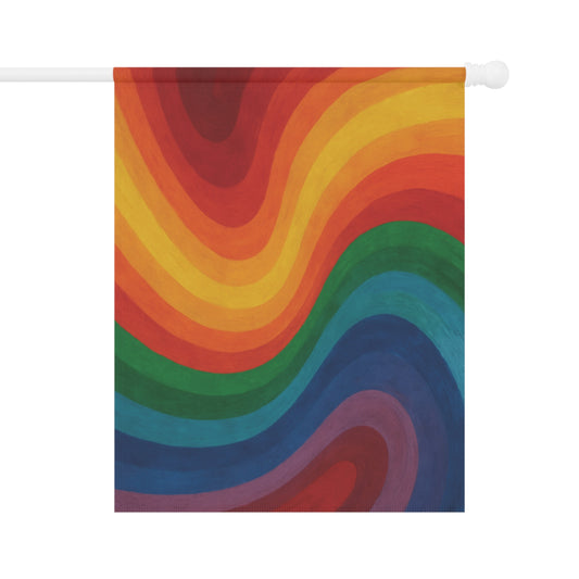 Rainbow Garden Banner, Colorful Outdoor Decor, Summer Yard Flag, Garden Art, Vibrant Home Accent - TRV