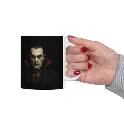 Gothic Dracula Vampire Ceramic Mug, Perfect for Halloween, Spooky Gifts, Coffee Lovers, Home Decor, 11oz & 15oz Sizes - TRV