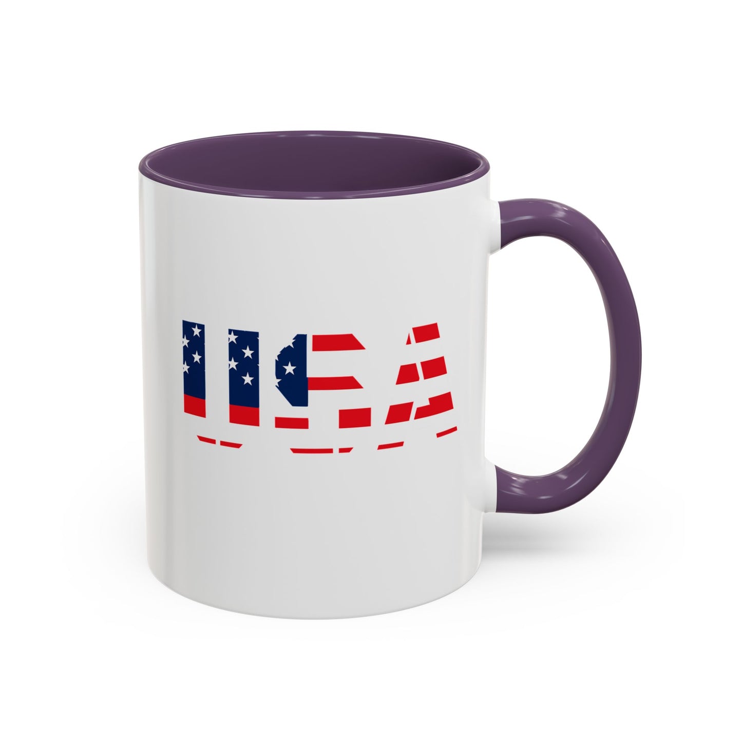 USA Flag Accent Coffee Mug — Patriotic 11/15oz Ceramic Coffee Cup