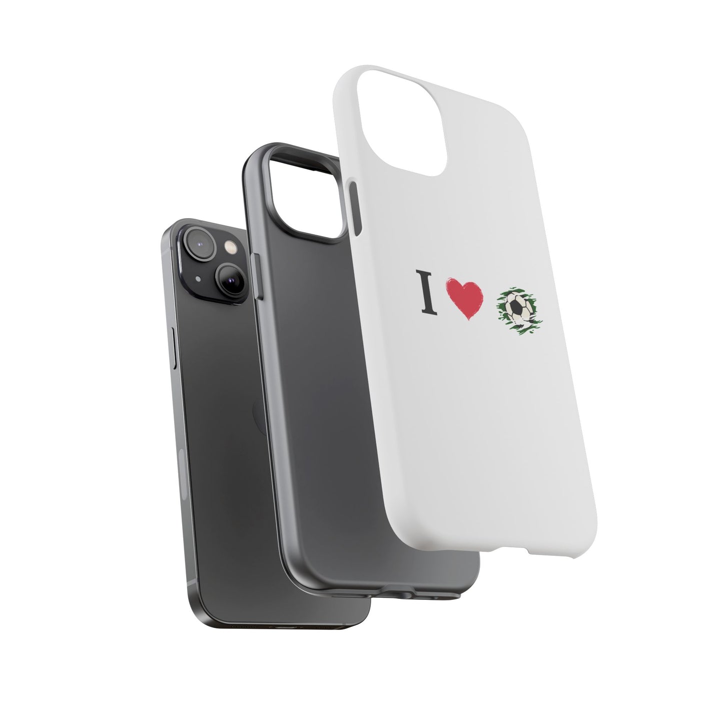 Soccer Phone Case, I Love Soccer, Tough Case Cover, Sporty Phone Accessories, Gift for Soccer Lovers, Unique Soccer Design - TRV