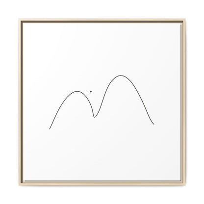 Minimal Line Mountains Matte Canvas Framed