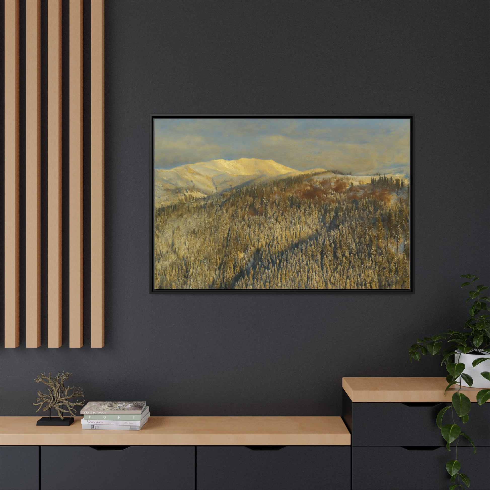 Framed Mountain Canvas Art, Perfect for Home Decor, Nature Wall Art, Gift for Nature Lovers, Cozy Atmosphere - TRV
