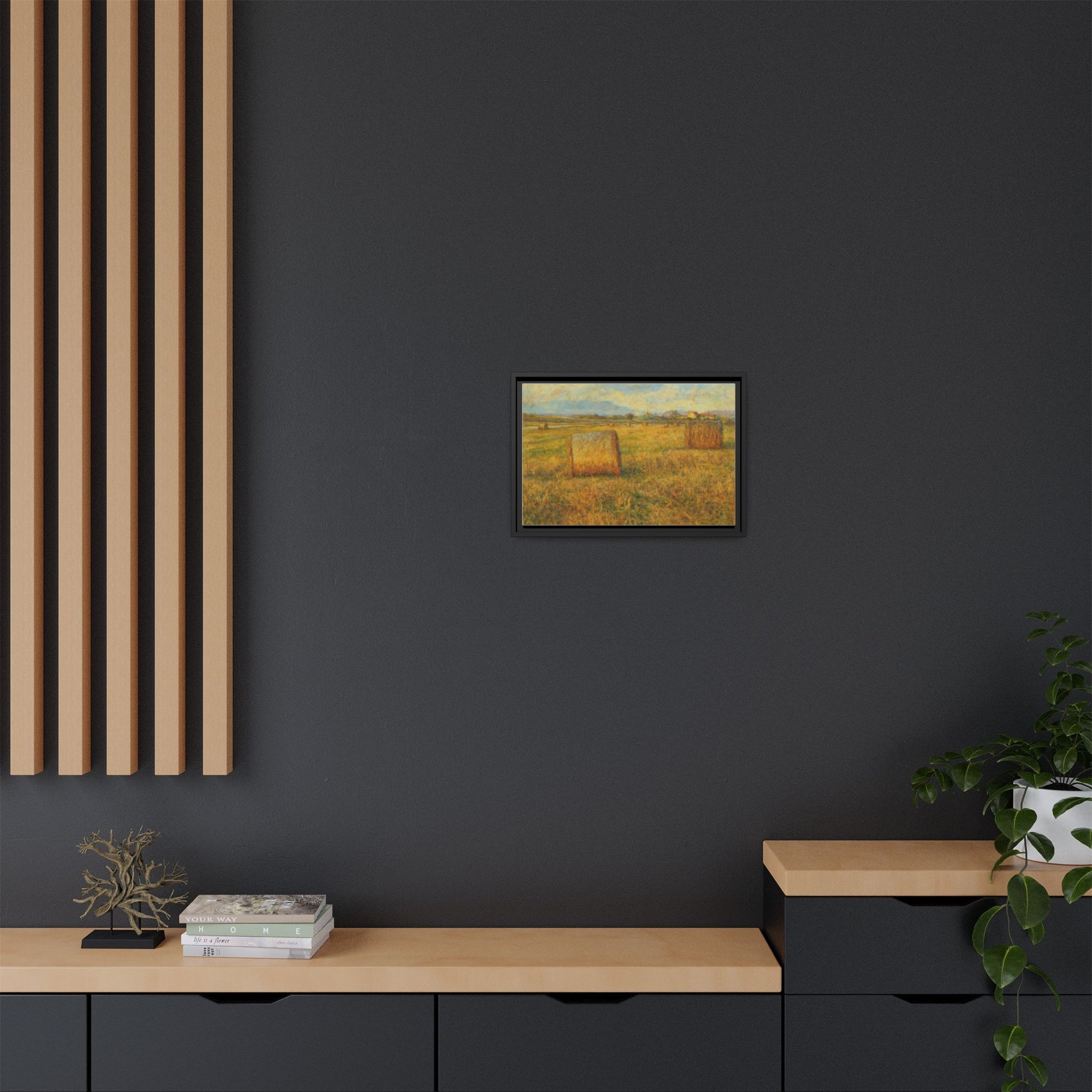Framed Matte Canvas Wall Art - Rustic Farm Landscape, Country Decor, Home Gallery, Gift for Nature Lovers, Housewarming Decor - TRV