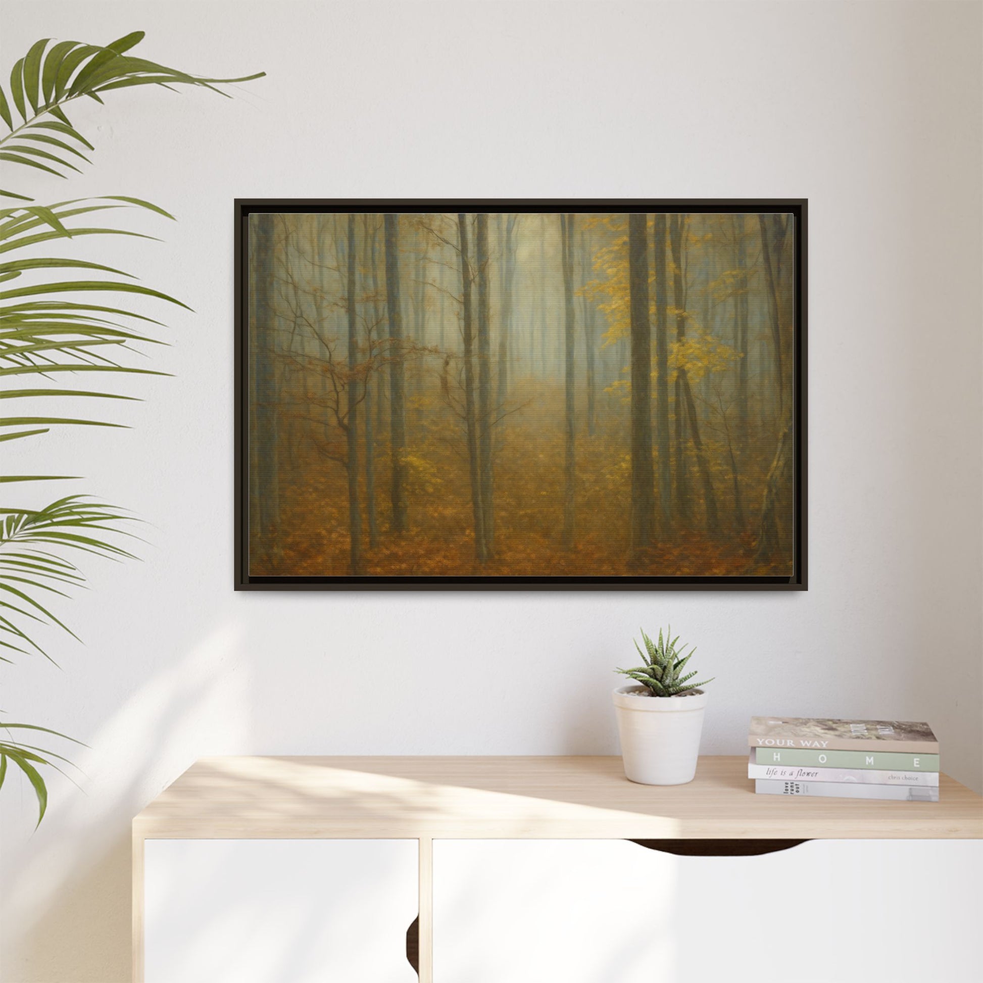 Framed Matte Canvas Art | Serenity in the Forest | Nature Wall Decor, Home Gallery, Cozy Living Room, Gift for Nature Lovers - TRV