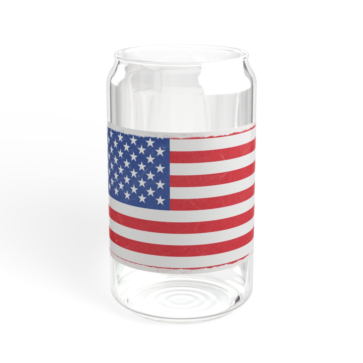 American Flag Sipper Glass — 16oz Patriotic Drink Tumbler with Straw