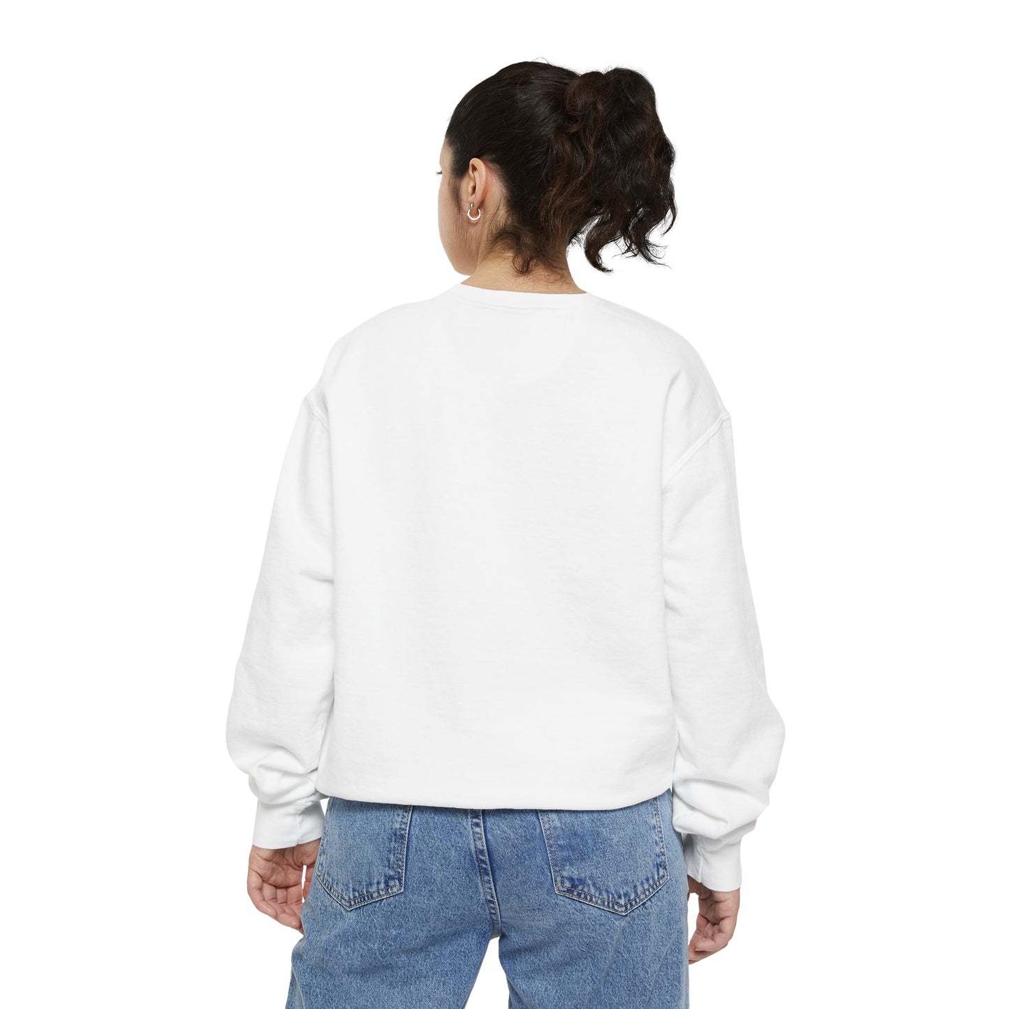 Minimalist Peace Hand Sweatshirt — Small Chest Line Art Crewneck