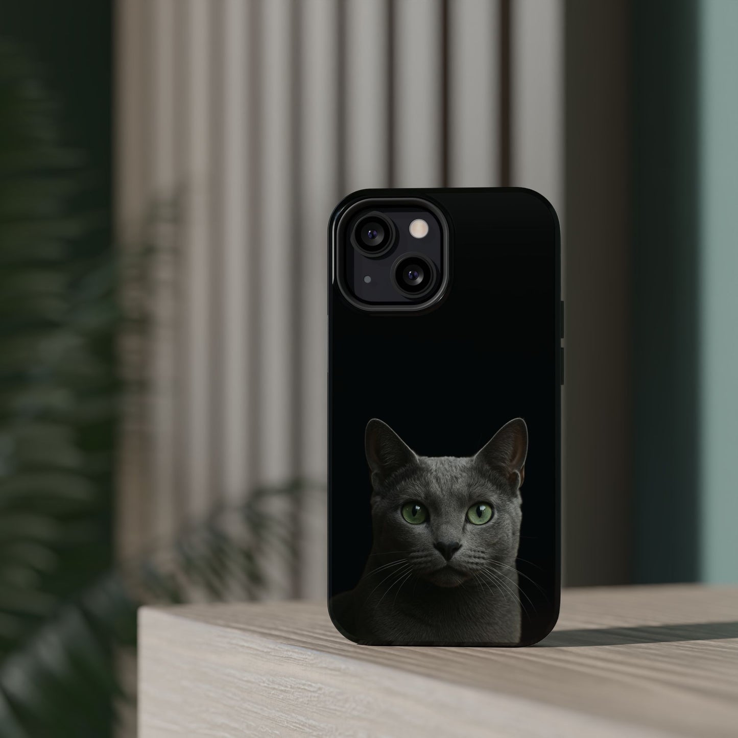 Russian Blue Cat Phone Case — Magnetic Impact-Resistant iPhone Cover